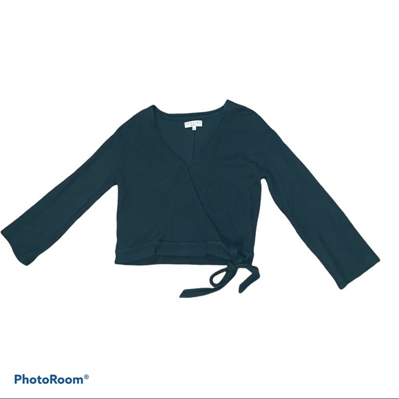 Madewell Texture & Thread Green Wrap Top size Small - Picture 3 of 9